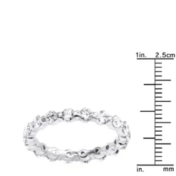 Thin 18K White Gold Diamond Eternity Band 2.40ct -Outlet Radiant Bijou Store 18k gold diamond eternity band 240ct p 30324 rulerwh