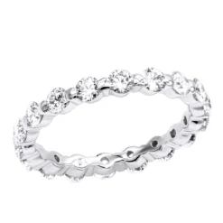 Thin 18K White Gold Diamond Eternity Band 2.40ct