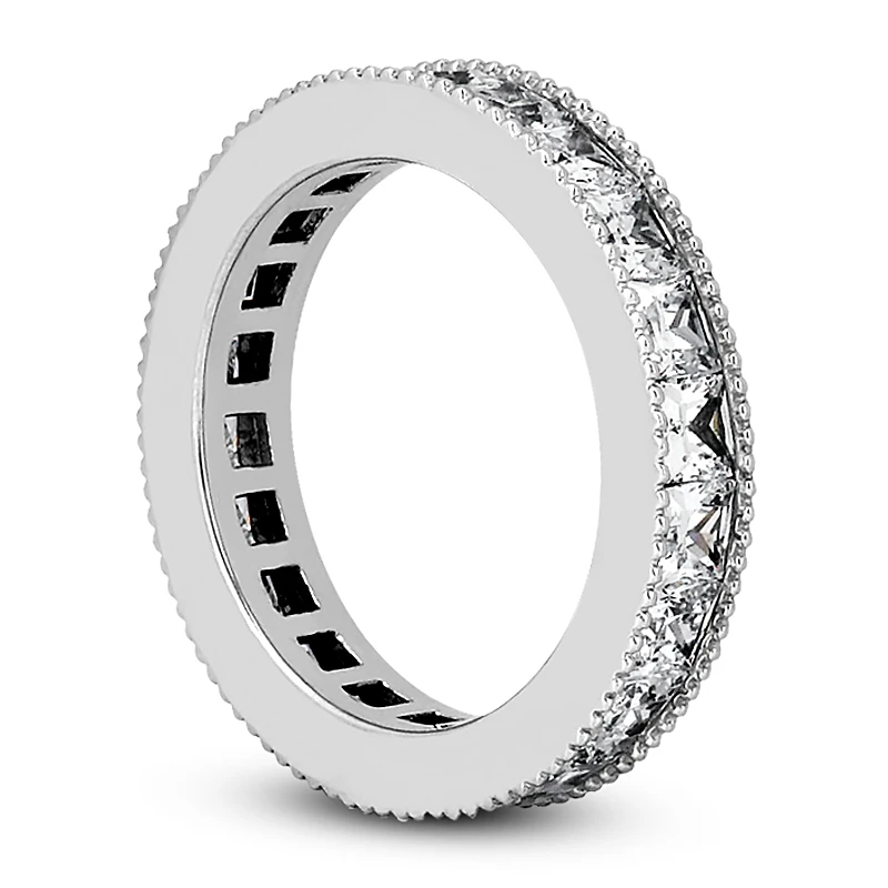 18K White Gold Diamond Eternity Ring 3.74ct 6 18K White Gold Diamond Eternity Ring 3.74ct - Image 4