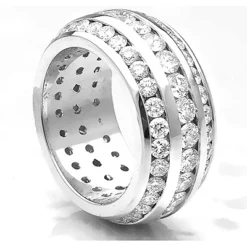 18K White Gold Diamond Eternity Ring W Round Diamonds 4ct