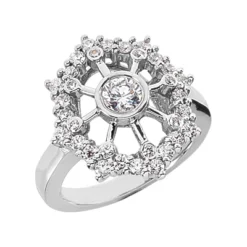 18K White Gold Diamond Right Hand Ring 0.93ct