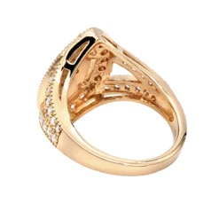 18K Yellow Gold Diamond Right Hand Ring For Women Tear Drop Shape 1.08ct -Outlet Radiant Bijou Store 18k gold diamond right hand ring 108ct p 31415 backro