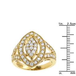 18K Yellow Gold Diamond Right Hand Ring For Women Tear Drop Shape 1.08ct -Outlet Radiant Bijou Store 18k gold diamond right hand ring 108ct p 31415 rulerye