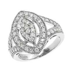 18K Yellow Gold Diamond Right Hand Ring For Women Tear Drop Shape 1.08ct -Outlet Radiant Bijou Store 18k gold diamond right hand ring 108ct p 31415 wh