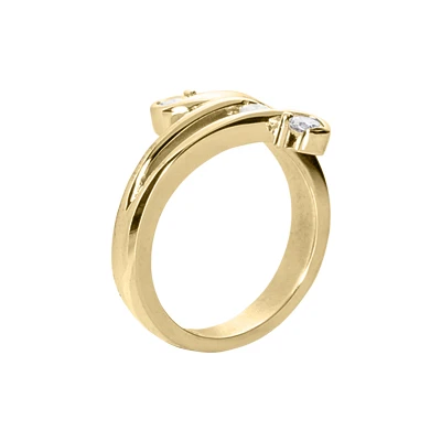 18K White Gold Diamond Right Hand Women's Ring 0.21ct 6 18K White Gold Diamond Right Hand Women's Ring 0.21ct - Image 4