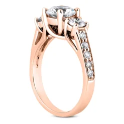 Thin 18K White Gold Diamond Three Stones Engagement Ring 1.05ct 2.94mm -Outlet Radiant Bijou Store 18k gold diamond three stones engagement ring 105ct p 33506 back rose 20220420 20220426