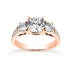 Thin 18K White Gold Diamond Three Stones Engagement Ring 1.05ct 2.94mm -Outlet Radiant Bijou Store 18k gold diamond three stones engagement ring 105ct p 33506 rose 20220420 20220426