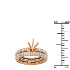 18K Rose Gold Eternity Diamond Engagement Ring Set 1.82ct 13 18K Rose Gold Eternity Diamond Engagement Ring Set 1.82ct -Outlet Radiant Bijou Store 18k gold eternity diamond engagement ring set 182ct p 6067 rulerro