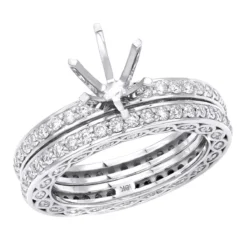 18K Rose Gold Eternity Diamond Engagement Ring Set 1.82ct 10 18K Rose Gold Eternity Diamond Engagement Ring Set 1.82ct -Outlet Radiant Bijou Store 18k gold eternity diamond engagement ring set 182ct p 6067 wh