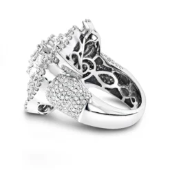 18K White Gold Statement Flower Diamond Engagement Ring LUCCELLO 3.25ct 11 18K White Gold Statement Flower Diamond Engagement Ring LUCCELLO 3.25ct -Outlet Radiant Bijou Store 18k gold flower diamond engagement ring luccello 35ct statement jewelry backwh