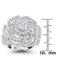 18K White Gold Statement Flower Diamond Engagement Ring LUCCELLO 3.25ct 13 18K White Gold Statement Flower Diamond Engagement Ring LUCCELLO 3.25ct -Outlet Radiant Bijou Store 18k gold flower diamond engagement ring luccello 35ct statement jewelry rulerwh