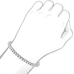 18K White Gold Inline Round Diamond Tennis Bracelet For Women 6.69ct VS Diamonds -Outlet Radiant Bijou Store 18k gold inline round diamond tennis bracelet 669ct vs diamonds bodwh