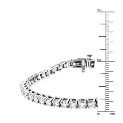 18K White Gold Inline Round Diamond Tennis Bracelet For Women 6.69ct VS Diamonds -Outlet Radiant Bijou Store 18k gold inline round diamond tennis bracelet 669ct vs diamonds rulerwh