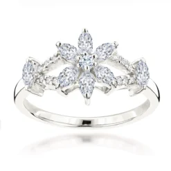 Unique 18K Rose Gold Ladies Diamond Ring Flower Design 0.91ct By Luxurman 9 Unique 18K Rose Gold Ladies Diamond Ring Flower Design 0.91ct By Luxurman -Outlet Radiant Bijou Store 18k gold ladies diamond ring 091ct p 32832 wh