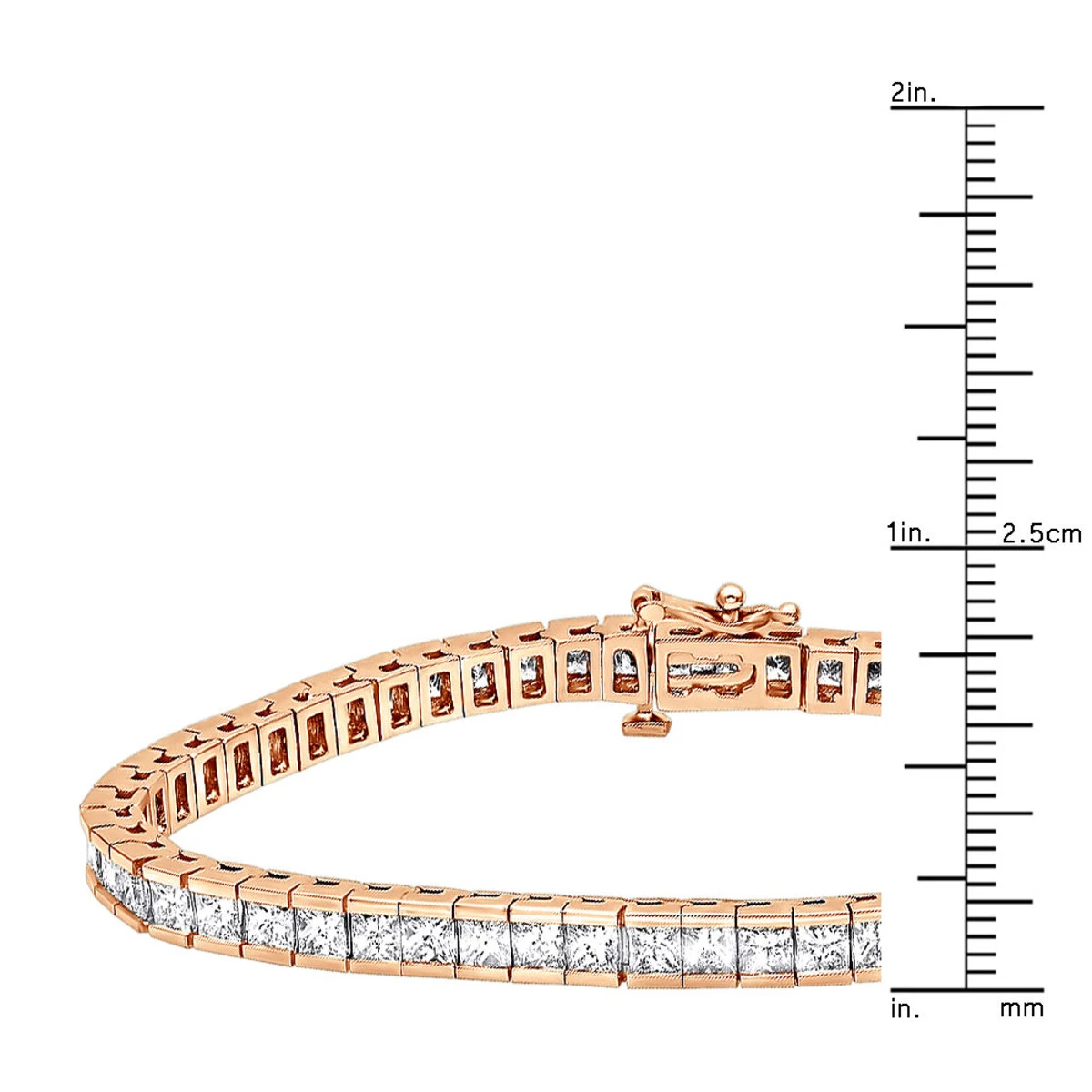 18K White Gold Princess Cut Diamond Women's Tennis Bracelet 12.62ct 14 18K White Gold Princess Cut Diamond Women's Tennis Bracelet 12.62ct - Image 12