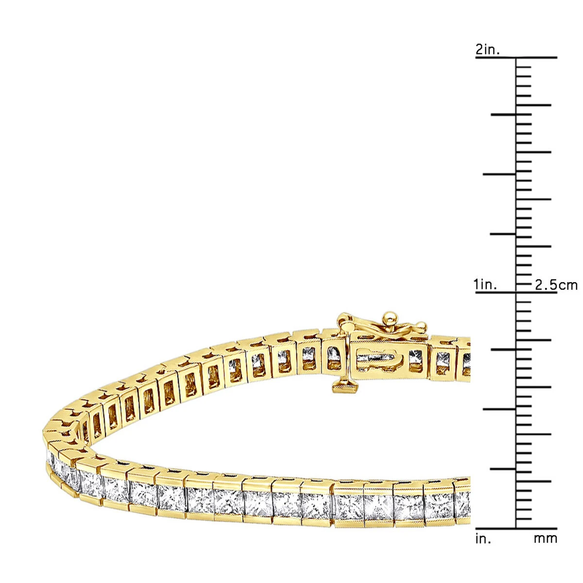 18K White Gold Princess Cut Diamond Women's Tennis Bracelet 12.62ct 13 18K White Gold Princess Cut Diamond Women's Tennis Bracelet 12.62ct - Image 11