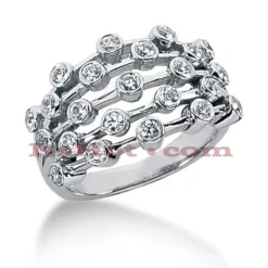 18K White Gold Right Hand Ladies Diamond Ring 0.46ct