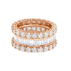 18K Yellow Gold Round & Baguette Diamond Eternity Band 6ct -Outlet Radiant Bijou Store 18k gold round baguette diamond eternity band 600ct p 5760 backro 20200107