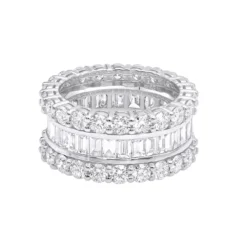 18K Yellow Gold Round & Baguette Diamond Eternity Band 6ct -Outlet Radiant Bijou Store 18k gold round baguette diamond eternity band 600ct p 5760 backwh 20200107
