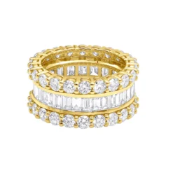 18K Yellow Gold Round & Baguette Diamond Eternity Band 6ct -Outlet Radiant Bijou Store 18k gold round baguette diamond eternity band 600ct p 5760 backye 20200107