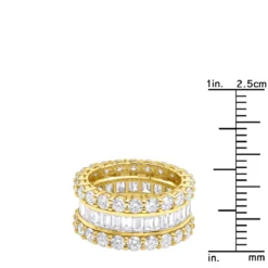 18K Yellow Gold Round & Baguette Diamond Eternity Band 6ct -Outlet Radiant Bijou Store 18k gold round baguette diamond eternity band 600ct p 5760 rulerye