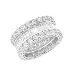 18K Yellow Gold Round & Baguette Diamond Eternity Band 6ct -Outlet Radiant Bijou Store 18k gold round baguette diamond eternity band 600ct p 5760 wh 20191215 20200107