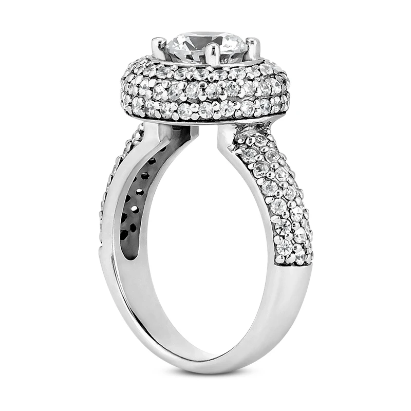 18K White Gold Round Diamond Engagement Ring 1.81ct 6 18K White Gold Round Diamond Engagement Ring 1.81ct - Image 4