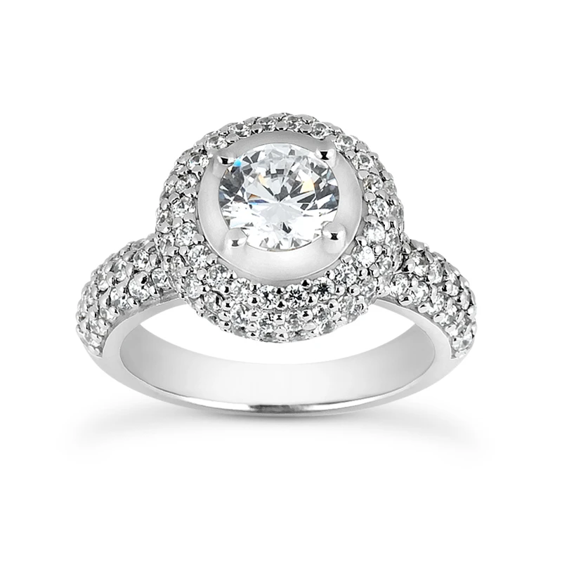 18K White Gold Round Diamond Engagement Ring 1.81ct 3 18K White Gold Round Diamond Engagement Ring 1.81ct