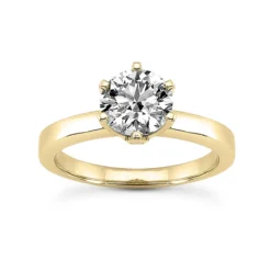 18K White Gold Round Diamond Engagement Ring Set 0.75ct Band: 2.4mm, Eng.: 2.8mm -Outlet Radiant Bijou Store 18k gold round diamond engagement ring set 075ct p 30047 back yellow 20220426