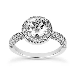 18K White Gold Round Diamond Engagement Ring Set 1.70ct -Outlet Radiant Bijou Store 18k gold round diamond engagement ring set 170ct p 29937 back white