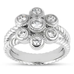 18K White Gold Round Diamond Ladies Ring 0.25ct