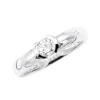 Thin 18K White Gold Round Diamond Ladies Ring 0.30ct