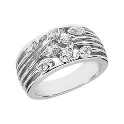 18K White Gold Round Diamond Ladies Ring 0.32ct