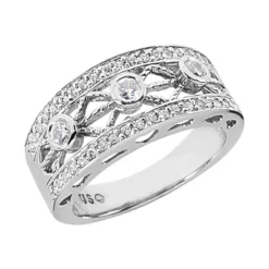 18K White Gold Round Diamond Ladies Ring 0.51ct