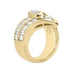 18K White Gold Round Diamond Ladies Ring 1.61ct 19.6mm -Outlet Radiant Bijou Store 18k gold round diamond ladies ring 161ct p 32950 back yellow 20220420 20220426