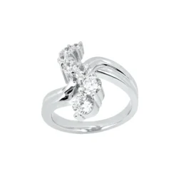 18K White Gold Round Diamond Ladies Ring 1ct 19.3mm