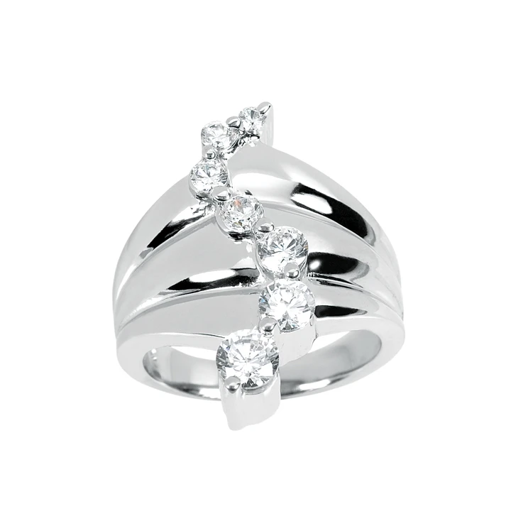 18K White Gold Round Diamond Ladies Ring 1ct 24.7mm 3 18K White Gold Round Diamond Ladies Ring 1ct 24.7mm
