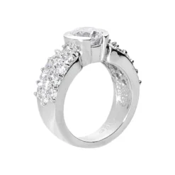 18K White Gold Round Diamond Ladies Ring 2.40ct 6.2mm -Outlet Radiant Bijou Store 18k gold round diamond ladies ring 240ct p 32488 back white 20220426