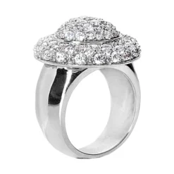 18K White Gold Round Diamond Ladies Ring 2.52ct 20.4mm -Outlet Radiant Bijou Store 18k gold round diamond ladies ring 252ct p 32774 back white 20220426