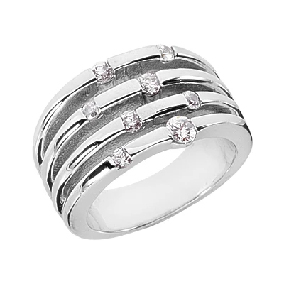 18K White Gold Round Diamond Right Hand Ring 0.40ct 3 18K White Gold Round Diamond Right Hand Ring 0.40ct