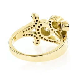 18K Yellow Gold Round Diamond Right Hand Women's Ring 1.17ct -Outlet Radiant Bijou Store 18k gold round diamond right hand womens ring 117ct p 31591 backye