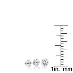18K White Gold Round Solitaire Diamond Bezel Stud Earrings 0.75ct -Outlet Radiant Bijou Store 18k gold round solitaire diamond bezel stud earrings 075ct rulerwh