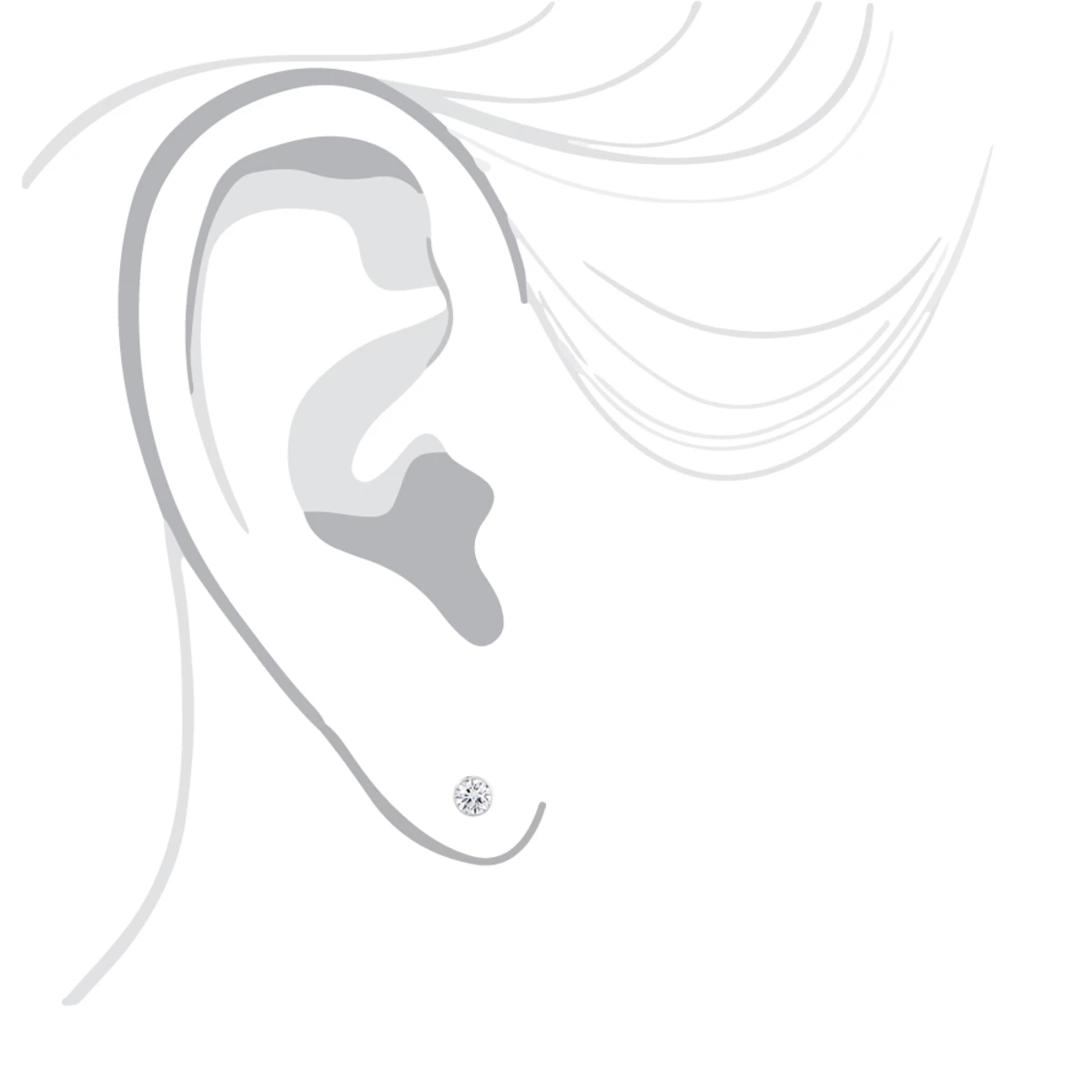 18K White Gold Solitaire Round Diamond Bezel Stud Earrings 0.5ct 6 18K White Gold Solitaire Round Diamond Bezel Stud Earrings 0.5ct - Image 5