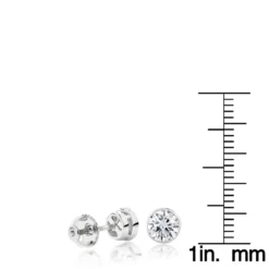18K White Gold Solitaire Round Diamond Bezel Stud Earrings 1.5ct -Outlet Radiant Bijou Store 18k gold solitaire round diamond bezel stud earrings 15ct rulerwh