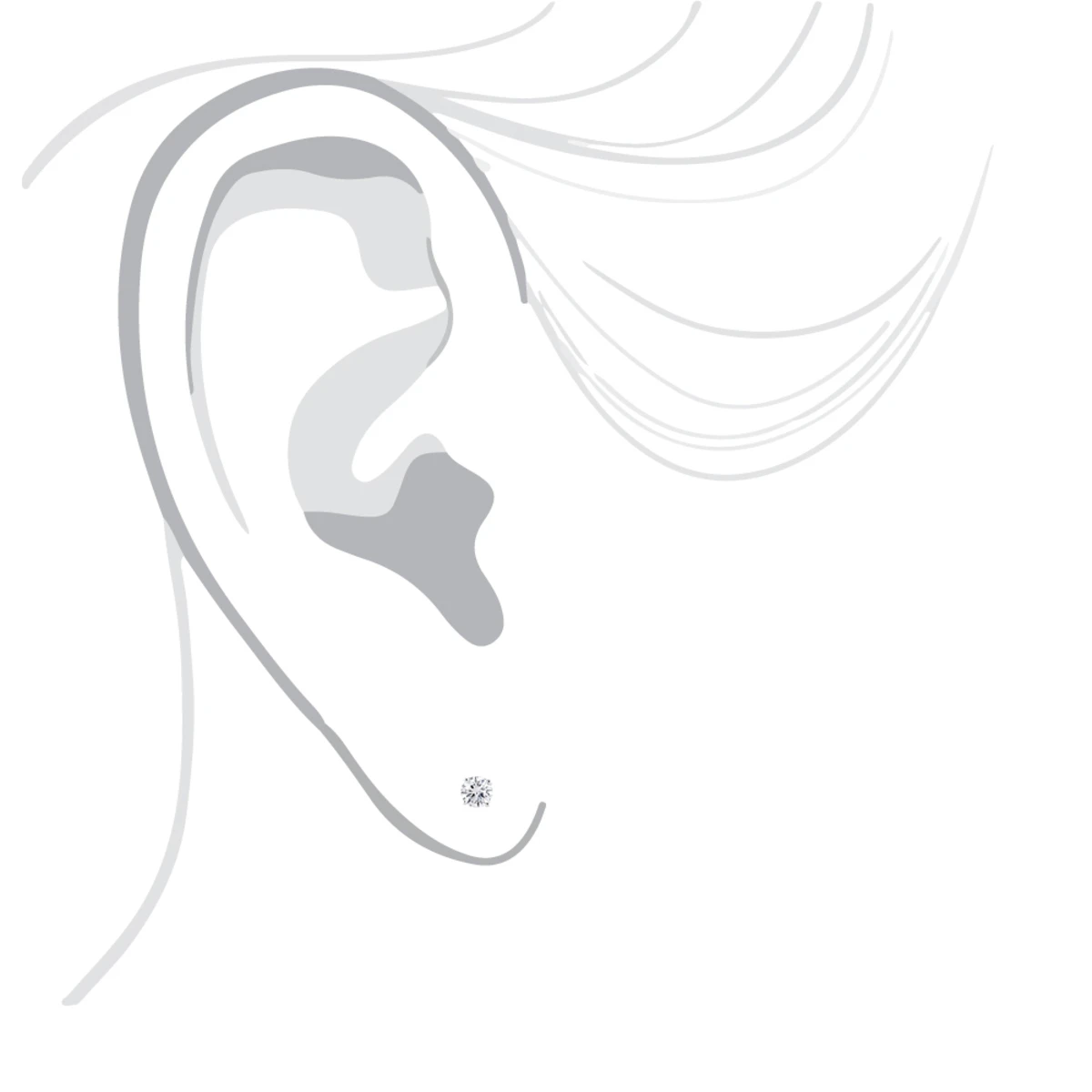 18K White Gold Solitaire Round Diamond Stud Earrings 0.25ct 7 18K White Gold Solitaire Round Diamond Stud Earrings 0.25ct - Image 5