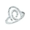18K White Gold Swirl Diamond Ladies Ring 0.45ct