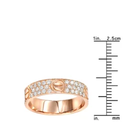 18K Rose Gold Eternity Cartier Style Diamond Wedding Band For Women 1 Carat G/VS -Outlet Radiant Bijou Store 18k gold unique cartier style diamond wedding band for women 1 carat gvs rulerro