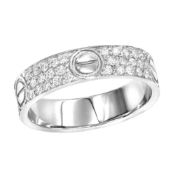 18K Rose Gold Eternity Cartier Style Diamond Wedding Band For Women 1 Carat G/VS -Outlet Radiant Bijou Store 18k gold unique cartier style diamond wedding band for women 1 carat gvs wh