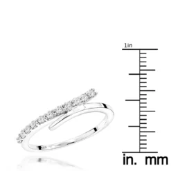 18K White Gold Women's Designer Diamond Wedding Band 0.32ct -Outlet Radiant Bijou Store 18k gold womens designer diamond wedding band 032ct p 289 rulerwh