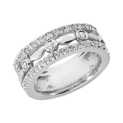18K White Gold Women's Diamond Ring 0.63ct 7.0mm